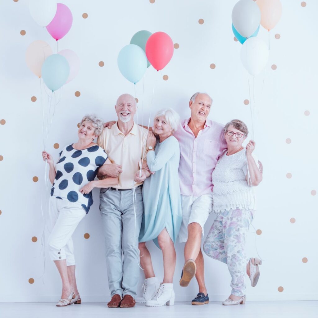 picture of older people with balloons