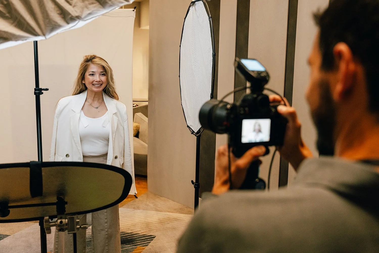 picture of a photographer taking a professional headshot